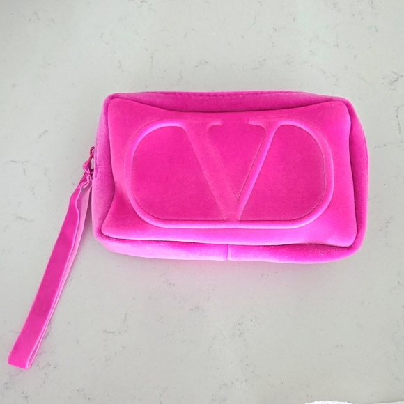 Brand New VALENTINO clutch wristlet mini bag VLOGO pouch bag pink - Picture 1 of 9